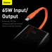 PowerBank Baseus 20000mAh, PD, 2xUSB + USB-C, USB-C cable, 65W