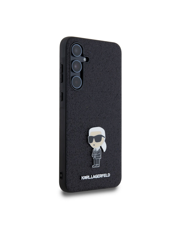 Чехол Karl Lagerfeld Fixed Glitter Metal Ikonik для Samsung Galaxy A55 5G черный