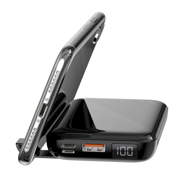 Обложка книги «Baseus PPXFF10W-01 Mini S Bracket 10W Wireless Charger Power bank 10000mAh 18W Black»