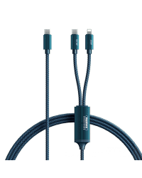 Remax Kerolla Series 2in1 fast cable USB Type C - USB Type C + Lightning PD QC AFC FCP 100W 1m blue (RC-093CCL)