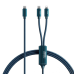 Remax Kerolla Series 2in1 fast cable USB Type C - USB Type C + Lightning PD QC AFC FCP 100W 1m blue (RC-093CCL)