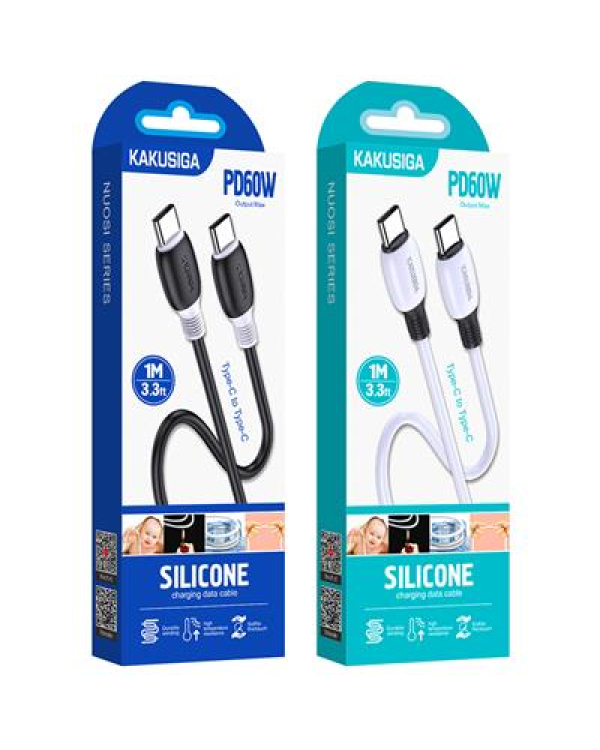KAKUSIGA KSC-951 USB-C -> USB-C кабель для зарядки 60 Вт | 100 см черный