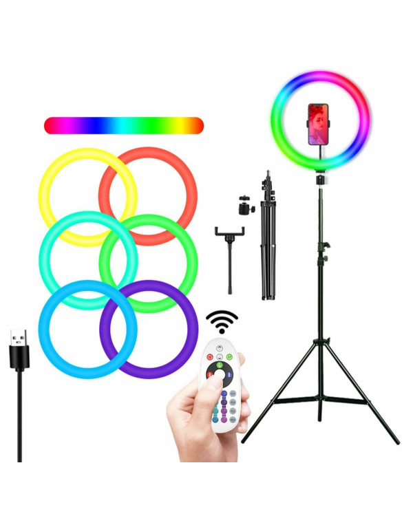 Goodbuy ZD67A RGB светодиодная кольцевая лампа со штативом