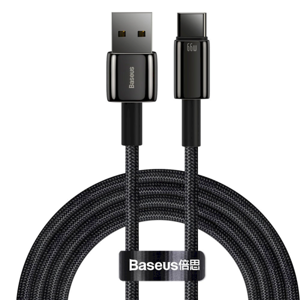 Обложка книги «Baseus Tungsten USB - USB Type C cable 66 W (11 V / 6 A) Quick Charge AFC FCP SCP 2 m black (CATWJ-C01)»