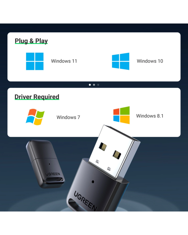 Ugreen CM390 5.0 USB Bluetooth adapter - black