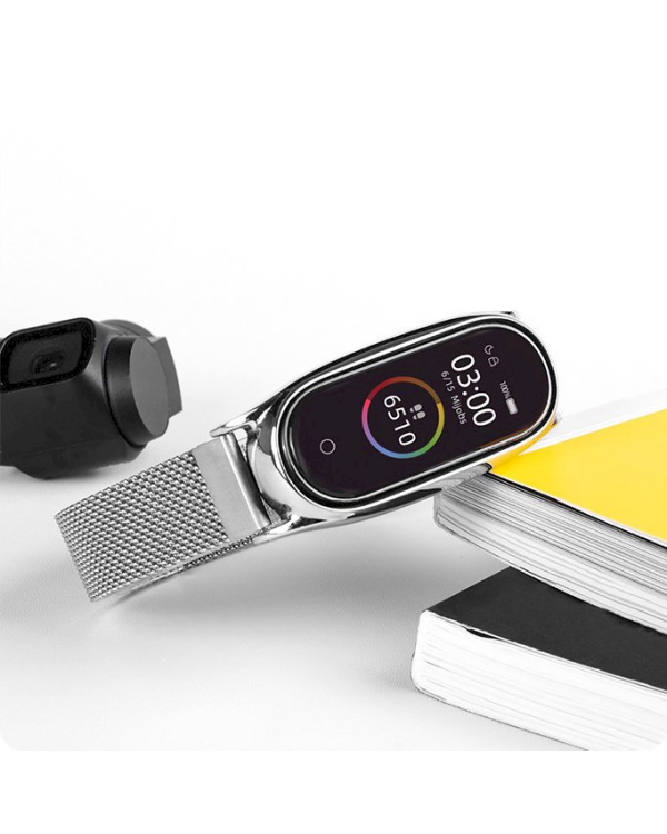 Fusion metal ремешок для часов Xiaomi Mi Band 3 / 4 / 5 серебряный