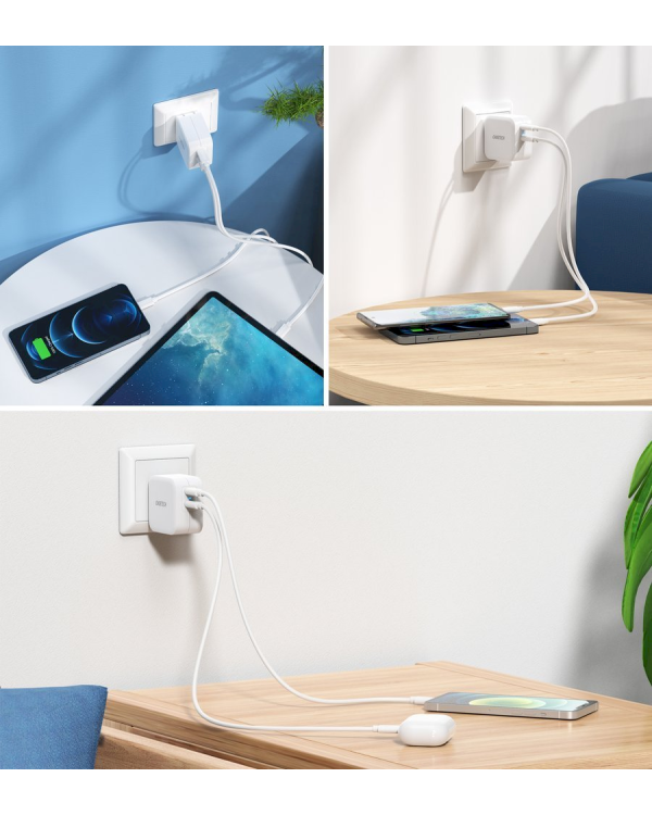 Choetech Fast Wall Charger 2x USB Type C Power Delivery 40W 3A white (PD6009-EU)
