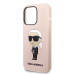 Karl Lagerfeld Liquid Silicone Ikonik NFT Case for iPhone 15 Pro Pink