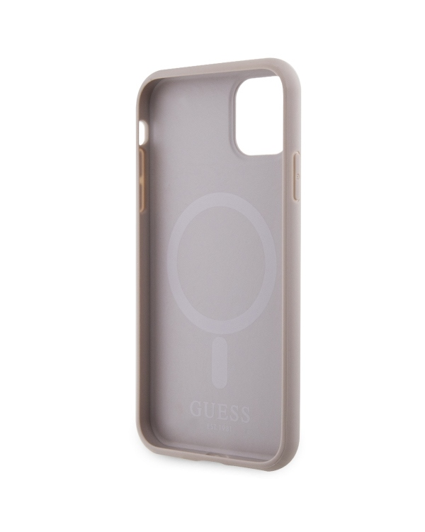 Guess GUHMN61P4RPSP iPhone 11 | Xr różowy|pink hardcase 4G Printed Stripes MagSafe