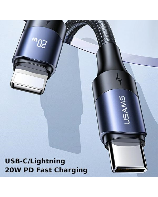 Дополнительное изображение книги «USAMS Kabel U71 USB-C na Lightning 2m 20W PD Fast Charge czarny|black SJ522USB01 (US-SJ522)»