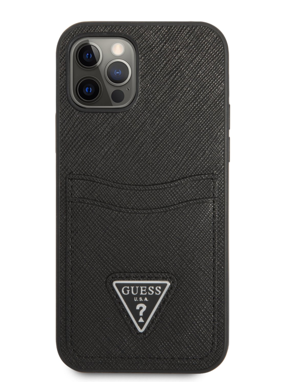 Обложка книги «Guess Saffiano Double Card Case for iPhone 12|12 Pro Black»