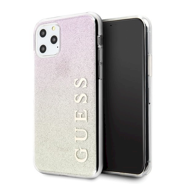 Guess GUHCN65PCUGLGPI Hard Gradient Glitter Case Чехол для Apple iPhone 11 Pro Max Розовый - Золотой