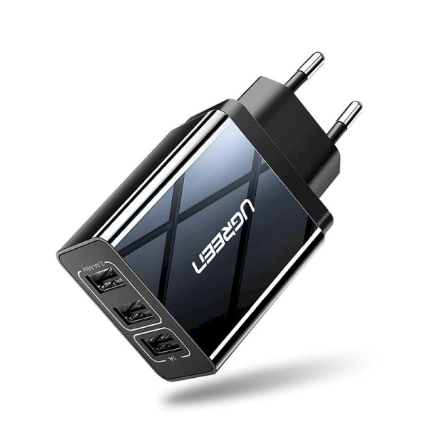 Обложка книги «Wall charger UGREEN ED013, 3x USB, 2.4A (black)»