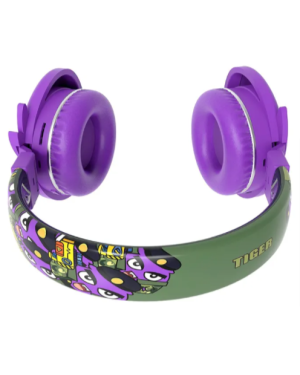 Jellie Monsters Tiger беспроводные наушники с радио/микрофоном/блютуз 5.0 фиолетовые
