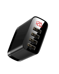 Baseus Mirror Lake Digital Display 4USB Travel Charger 30W (EU) Black