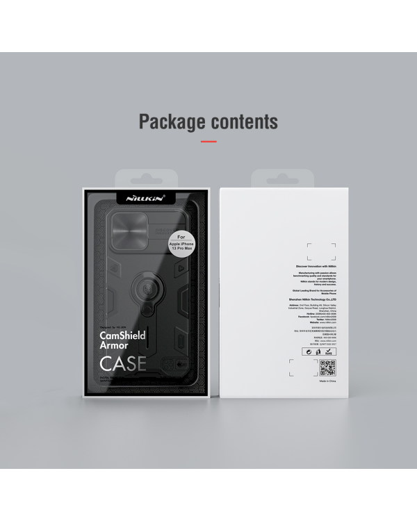 Дополнительное изображение книги «Nillkin CamShield Armor Hard Case for iPhone 13 Pro Max Black (without logocut)»