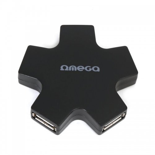 Omega OUH24SB Хаб 1 x 5 USB Разделитель Черный (Звезда)