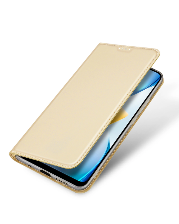 Dux Ducis Skin Pro Case for Xiaomi Poco C40 Flip Card Wallet Stand Gold