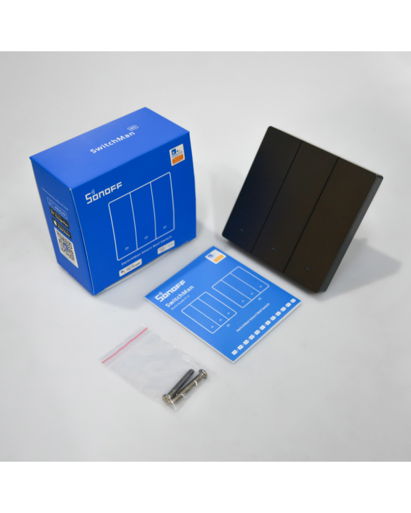 Дополнительное изображение книги «Sonoff Smart 3 Channel WiFi Wall Switch Black (M5-3C-86)»