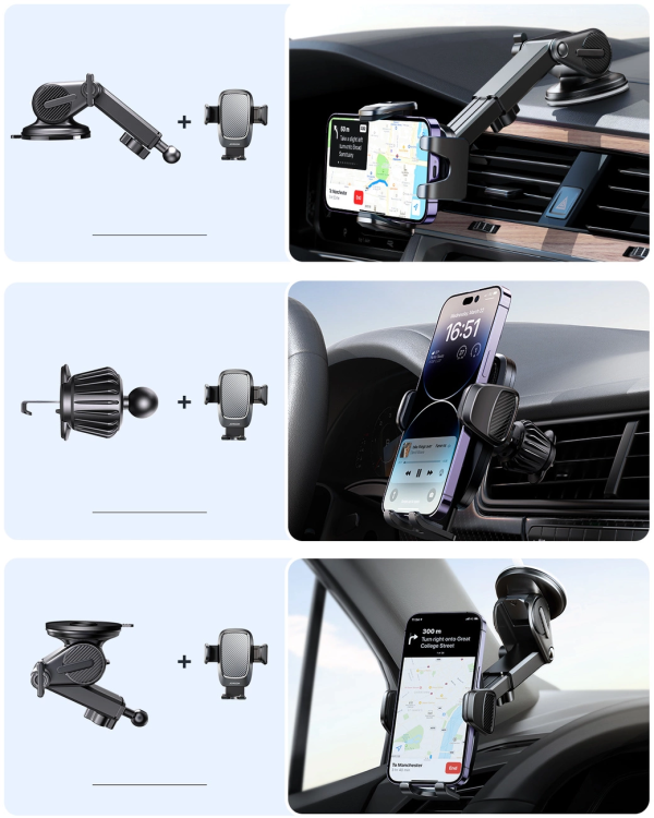 Joyroom car phone holder for cockpit, dashboard black (JR-ZS350)