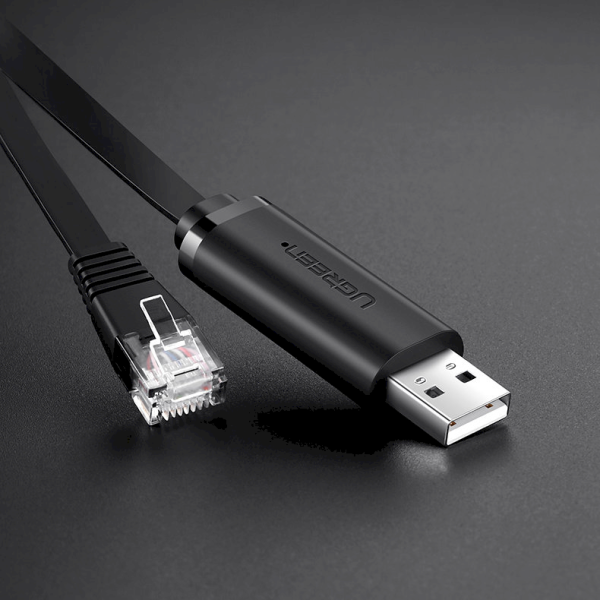 Ugreen console cable USB - Ethernet RJ45 1,5m black (CM204)