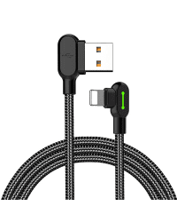 Mcdodo CA-4674 LED Angle USB Lightning Cable, 0.5m (Black)