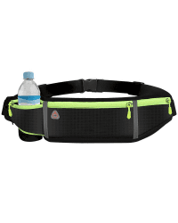 Ultimate reflective stripe Running Belt with headphone outlet 4-pocket Black
