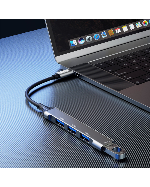 Dudao HUB 4in1 USB-C - 4x USB-A (3 x USB2.0 | USB3.0) 6.3cm black (A16T)