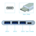 Fusion Разветлитель USB-C на 3 x USB 3.0 / USB-C серебристый