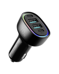 Joyroom JR-CL29 car charger, 2x USB-C PD, 2x USB 70W (black)