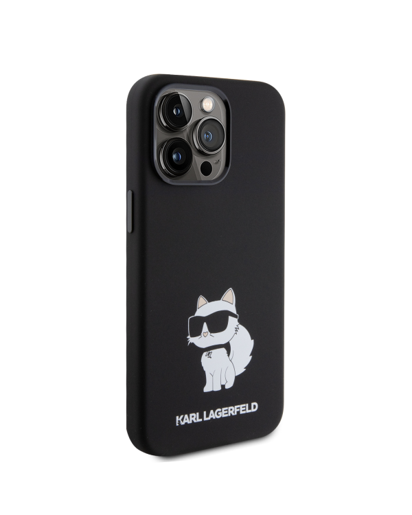 Karl Lagerfeld Liquid Silicone Choupette NFT Case for iPhone 15 Pro Max Black