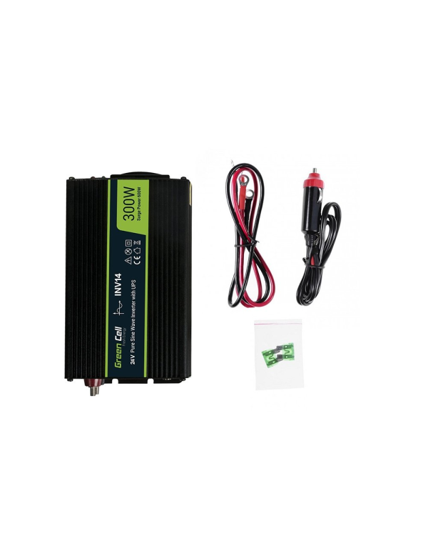 Green Cell Power Inverter 24V to 230V 300W|600W Pure sine wave