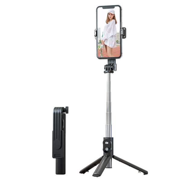 Selfie Stick MINI - со съемным пультом дистанционного управления Bluetooth и штативом - P20S BLACK