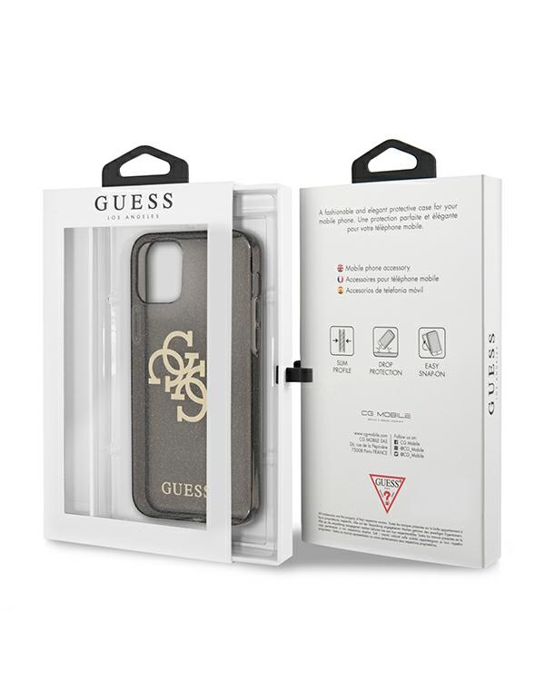 Guess GUHCP12LPCUGL4GBK iPhone 12 Pro Max 6,7" czarny|black hard case Glitter 4G Big Logo