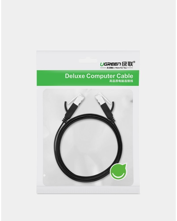 Дополнительное изображение книги «Ugreen flat Ethernet patchcord cable RJ45 Cat 6 UTP 1000 Mbps 1 m black (NW101 50184)»