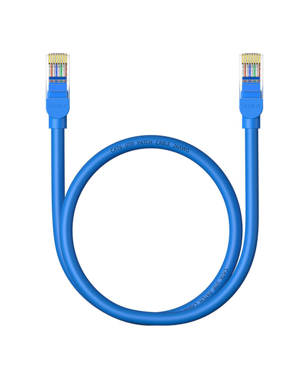 Круглый кабель Baseus Ethernet RJ45, Cat.6, 0,5 м (синий)