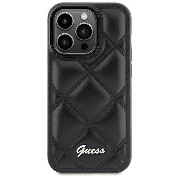 Guess GUHCS23FEPSQSQSK S23 FE S711 черный жесткий кейс стеганый металлический логотип