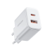 Joyroom JR-TCF05 20W USB-C | USB-A Fast Dual Port Wall Charger - White + USB-C - Lightning 1m