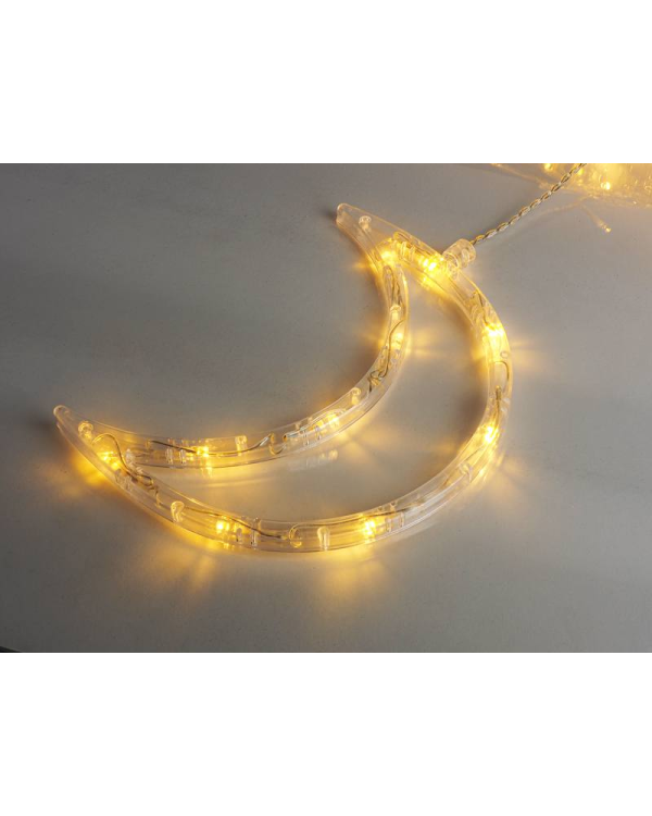 Светодиодный занавес MOON | Звезды и луны | теплый белый свет