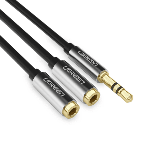 Обложка книги «Ugrenn AV123 headphone cable 3.5 mm minijack (male) - 2x 3.5 mm minijack (female) - black»