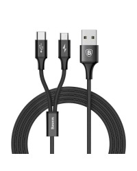 Kabel USB-C Baseus Rapid 2w1 Lightning / Micro 3A 1,2m (czarno-złoty)