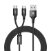 Kabel USB-C Baseus Rapid 2w1 Lightning / Micro 3A 1,2m (czarno-złoty)