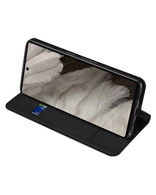 Dux Ducis Skin Pro Case for Google Pixel 7a Flip Card Wallet Stand Black