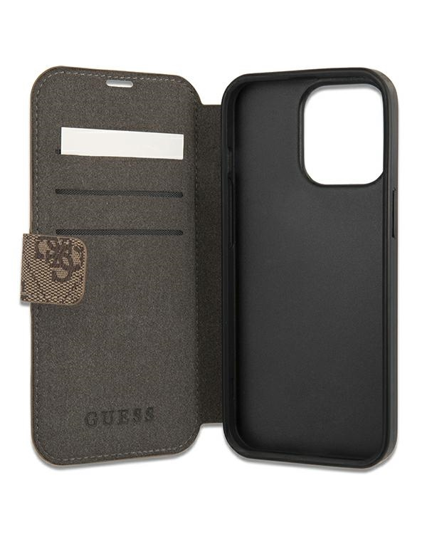 Guess GUBKP13L4GMGBR iPhone 13 Pro | 13 6,1" brązowy|brown book 4G Big Metal Logo