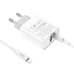 Hoco C80A Универсальное Зарядное Устройство USB-C / USB / 12V / 3.0A / 18W / QC 3.0 / PD + Lightning Провод 1М Белое