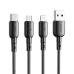 Кабель USB - USB-C Vipfan Colorful X11, 3A, 1м (черный)