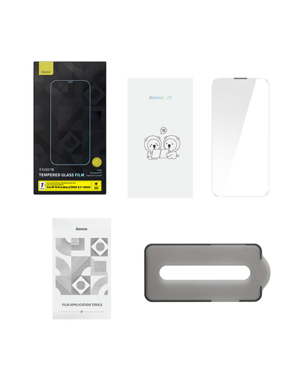 Baseus Crystal Tempered Glass Dust-proof 0.3mm for iPhone 14 Plus|13 Pro Max (1pc)
