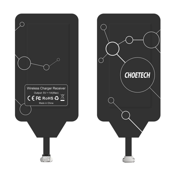 Обложка книги «Choietech Adapter for Wireless Charging Qi Micro USB (top) induction insert black (WP-MICRO-101BK)»
