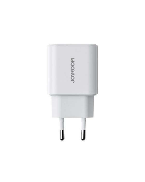 Joyroom JR-TCF05 20W USB-C | USB-A Fast Dual Port Wall Charger - White + USB-C - Lightning 1m