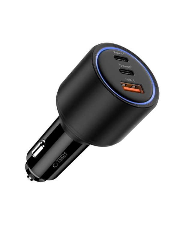 CC04 3-port PD130W car charger - black